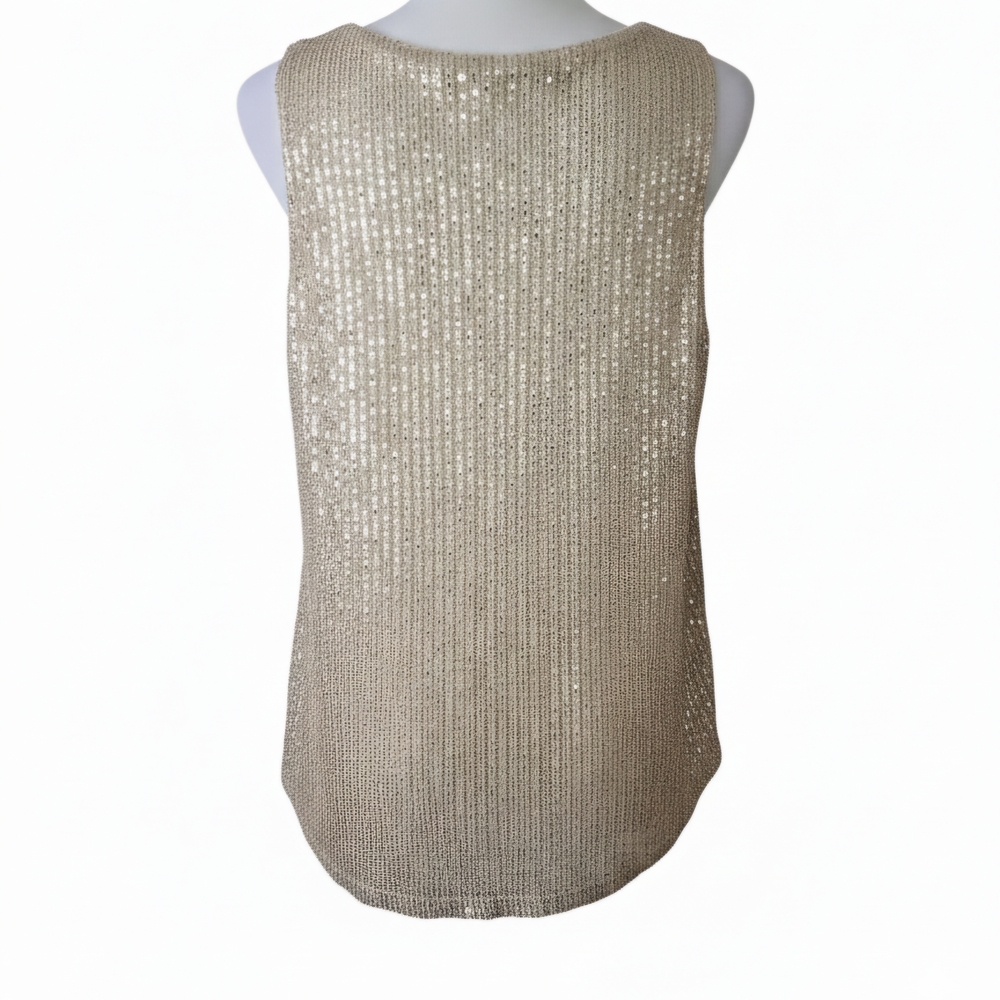 Elegant Champagne Sequin Women's Top - Picture 2 of 2